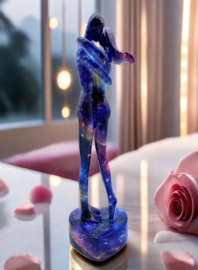 SHTWX 10.5 Inch Couple Sweethearts Lover Hug Kissing Statue Figurine Sculpture Resin Collectible Gifts for Office Home Decor Desk Accessories Decoration Figurines (Multicolor) - Image 5